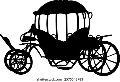 carriage silhouette on white background vector