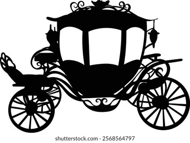 carriage silhouette, vector on white background