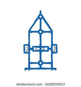 carro reboque ícone doodle esboço vetor. sinal de reboque de carro. ilustração símbolo isolado