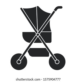Carriage vector icon. Black vector icon isolated on white background carriage.