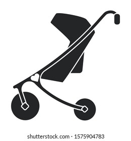 Carriage vector icon. Black vector icon isolated on white background carriage.
