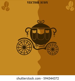 Carriage vector  icon. Coffee symbol background.