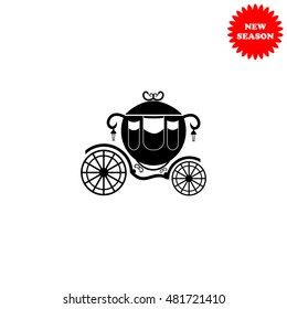 Carriage vector icon isolated on white background.