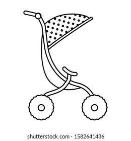 Carriage vector icon. Line vector icon isolated on white background carriage.