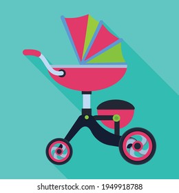 Carriage vector icon.Flat vector icon isolated on white background carriage.