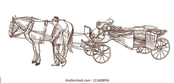 Carriage. Vector illustration.
