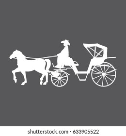 Carriage vector on the gray background 