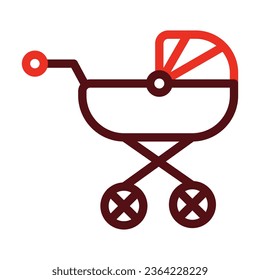 Carriage Vector Thick Line Two Color Icons For Personal And Commercial Use.
