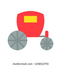 Carriage vector, wedding related flat design icon 
