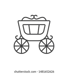 Carriage, vintage, antique transportation line icon. 