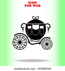 Carriage web icon. Black illustration on white background