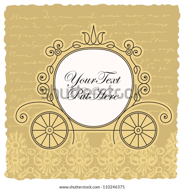 Carriage Wedding Invitation Design Stock Vector (Royalty Free) 110246375