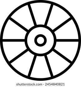 carriage wheel icon. Thin linear style design isolated on white background