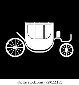 Carriage white icon .