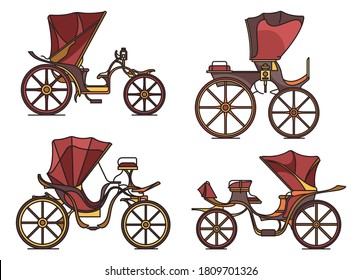 Carriages of XIX century. French chariot in line