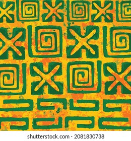 Carribean Traaditional Art Symbolic Block Printed Art Illustration Pattern Design