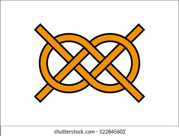 Carrick Bend. Carrick Bend knot illustration. Carrick Bend symbol