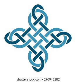 Carrick Bend knot (Sailor's breastplate knot, designed to bring good luck). Vector illustration. 