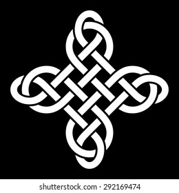 Carrick Bend knot (Sailor's breastplate knot, designed to bring good luck). Vector illustration. 