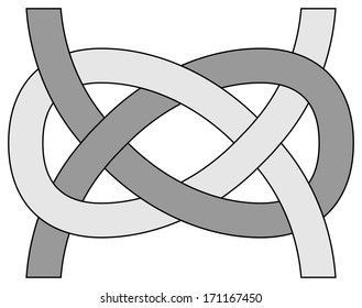 Carrick bend knot, vector illustration