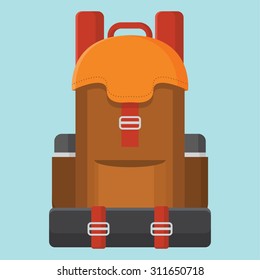 carrier backpack for camping. Vector Icon