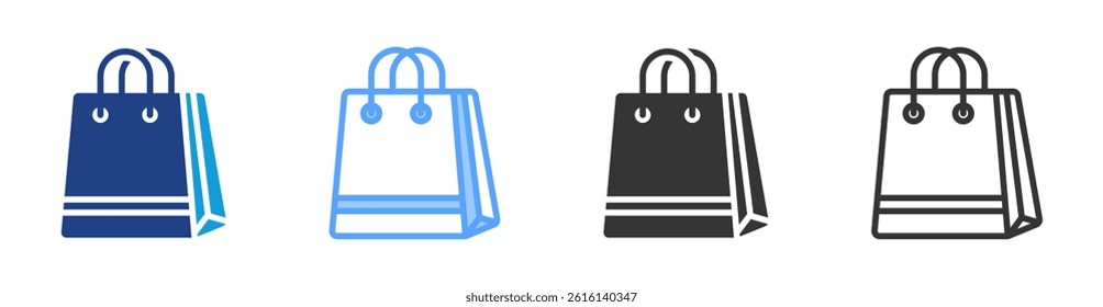 Carrier Bag icon set multiple style collection