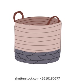 carrier basket for storage cartoon. case chest, drawer bag, bucket canister carrier basket for storage sign. isolated symbol vector illustration