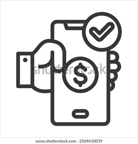 Carrier Billing Outline Icon Vector Illustration