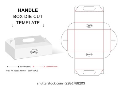 Carrier box die cut template