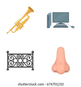 carrier, business, entertainment and other web icon in cartoon style.nostrils, medicine, leisure, icons in set collection.