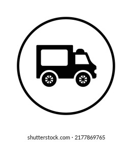 Portadora, icono del coche. Gráficos vectoriales negros.