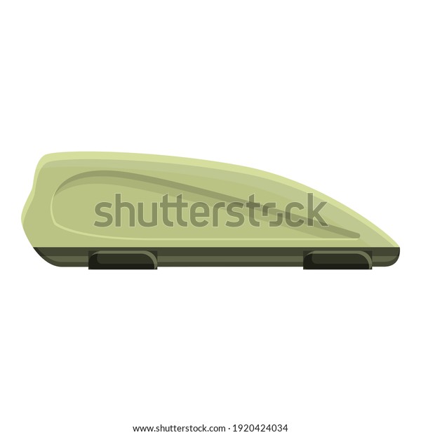 Carrier car roof\
box icon. Cartoon of carrier car roof box vector icon for web\
design isolated on white\
background