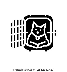 Vector de icono de glifo de cría de gato portador. signo de cría de gato portador. ilustración de símbolo aislado