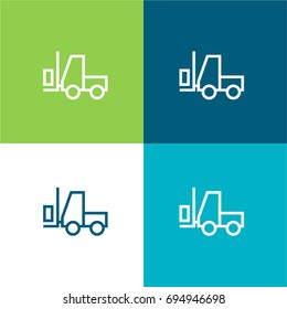 Carrier green and blue material color minimal icon or logo design