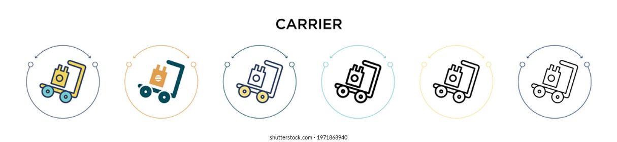Carrier icon in filled, thin line, outline and stroke style. Vector illustration of two colored and black carrier vector icons designs can be used for mobile, ui, web