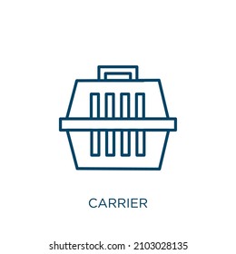carrier icon. Thin linear carrier outline icon isolated on white background. Line vector carrier sign, symbol for web and mobile