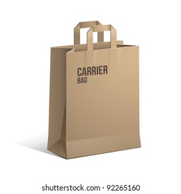 Carrier Paper Bag Brown Empty eps 10