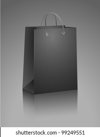 Carrier Paper Bag Gray, Black Empty