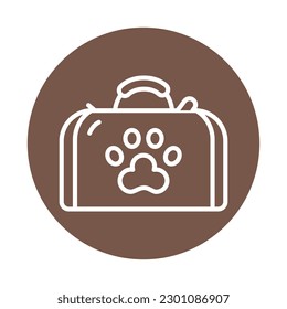 Icono de color de la línea de bolso de mascota de la portadora. Elemento vector aislado. Pictograma de esquema para página web, aplicación móvil, promoción