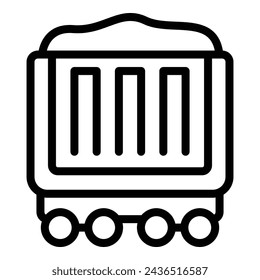 Carrier railroad wagon icon outline vector. Boxcar transfer service. Logistics system distribution