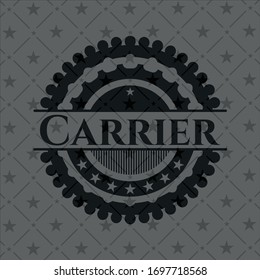 Tragen Sie ein realistisches schwarzes Emblem. Vektorillustration Illustration. Detaillierte Angaben.