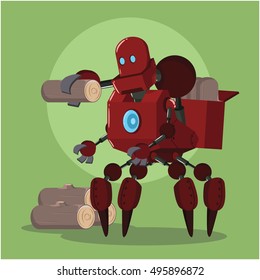 carrier robot carrying lumber