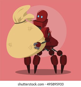 carrier robot carrying sack