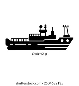 Carrier ship icon in solid style 