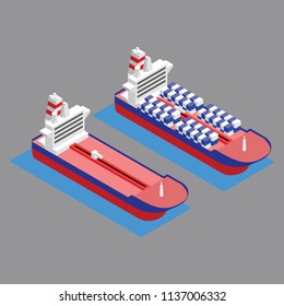 Carrier Ship isometric vector illustration