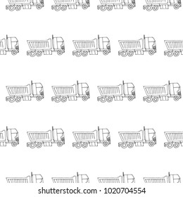carrier truck seamless vector pattern