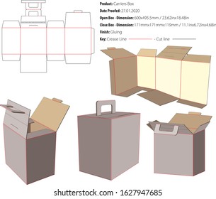 Carriers Box template die cut vector
