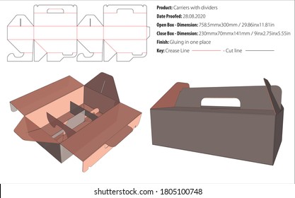 Portadoras con divisores caja de diseño de la plantilla de diseño de pegado trozo - vector