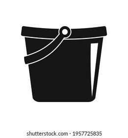 carring bucket black simple icon. Vector carring bucket black simple icon   isolated on white background for web, game, app and advertising