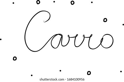 Carro phrase handwritten with a calligraphy brush. Car in portuguese. Modern brush calligraphy. Isolated word black